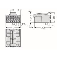 WAGO 2091-1525/020-000 Male behuizing (kabel) Inhoud: 100 stuk(s)