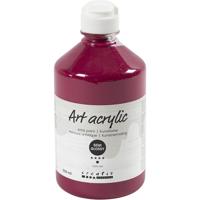 Creativ Company Acryl verf, semi-glanzend, semi-transparant, donkerrood, 500 ml/ 1 fles