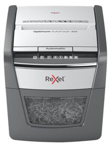 Rexel Optimum AutoFeed 45X Papierversnipperaar 45 vellen Cross cut 4 x 28 mm P-4 20 l Ook geschikt voor Paperclips, Nietjes, Creditcards