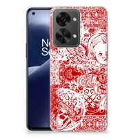 Silicone Back Case OnePlus Nord 2T Angel Skull Rood