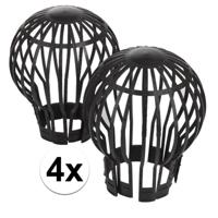 Gootbescherming/dakgootbeschermers - 4x stuks - 12 x 15 cm - kunststof - antraciet