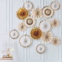 Paperfans Goudfolie-Wit Gold Glamour Backdrop set (15st) - thumbnail