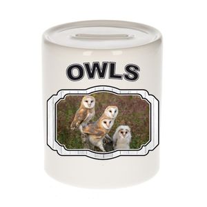 Dieren kerkuil spaarpot - owls/ uilen spaarpotten kinderen 9 cm