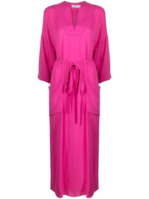 Fabiana Filippi robe ceinturée à manches longues - Rose