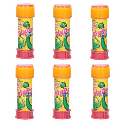 Dinosaurus bellenblaas flesjes - 6x - met bal spelletje in dop - 60 ml - voor kinderen