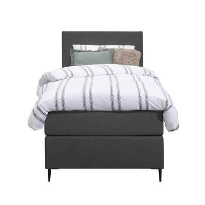 Leen Bakker - Boxspring Liv Egaal - Antraciet - 90x200 Cm - Slanke Poot - Stof - Grijs