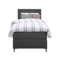 Leen Bakker - Boxspring Liv Egaal - Antraciet - 90x200 Cm - Slanke Poot - Stof - Grijs