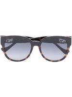 Gucci Eyewear lunettes de soleil rondes à effet écailles de tortue - Marron - thumbnail