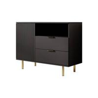 Meubella Dressoir Nicola - Mat zwart - 107 cm - thumbnail