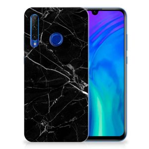 Honor 20 Lite TPU Siliconen Hoesje Marmer Zwart - Origineel Cadeau Vader