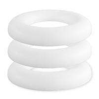 Piepschuim ring/krans - 3x - plat - wit - 35 cm - styropor - hobby figuren - DIY - knutselen