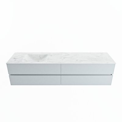 MONDIAZ VICA-DLUX 200cm badmeubel onderkast Clay 4 lades. Inbouw wastafel CLOUD links 1 kraangat, kleur Opalo.