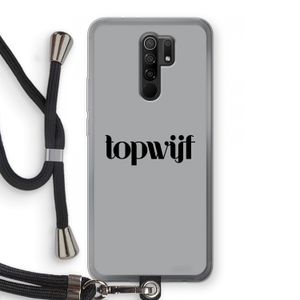 Topwijf Grijs Zwart: Xiaomi Redmi 9 Transparant Hoesje met koord