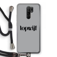 Topwijf Grijs Zwart: Xiaomi Redmi 9 Transparant Hoesje met koord Topwijf Grijs Zwart: Xiaomi Redmi 9 Transparant Hoesje met koord