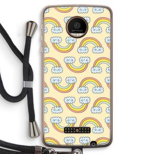 Regenboog: Motorola Moto Z Force Transparant Hoesje met koord