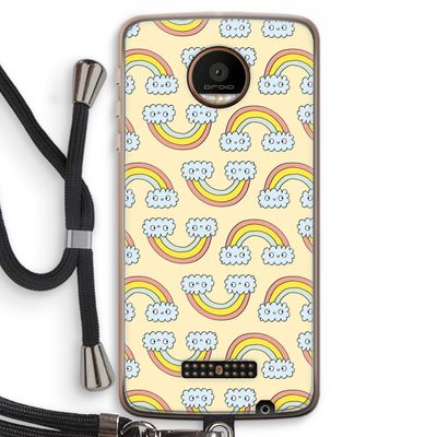 Regenboog: Motorola Moto Z Force Transparant Hoesje met koord