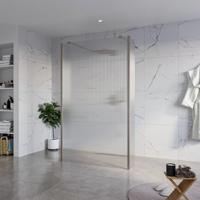 Fortifura Galeria Vrijstaande Inloopdouche - 120x200cm - Helder geribbeld - antikalk - 8mm veiligheidsglas - 2 zijwanden 40cm - wandsteunen en hoekprofielen - Geborsteld Gunmetal PVD SW927771 2x/SW797953/SW797948 2x/SW798732 2x