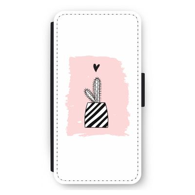 Zwart-wit cactus: iPhone 12 Pro Max Flip Hoesje