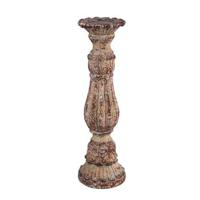 PTMD Burnt Red cream cement candle holder ribbed - thumbnail