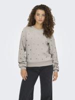 Only Onlatika L/s O-neck Glitter Emb. Box Swt Sweater Pumice Stone Anny Hearts