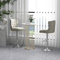 Fluwelen Barkrukken Set van 2 Draaibare Barstoel Verstelbare Zithoogte 67-87 cm Metalen Frame Hoge Stoel voor Keukeneilanden Bistro