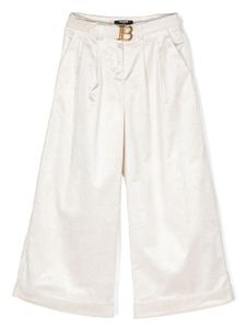 Balmain Kids pantalon en velours côtelé à coupe ample - Blanc