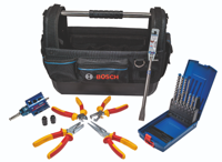 Bosch Blauw Bosch accessoires electrician kit met vde tangenset, sds-plus borenset, beitel, gatzaag 68mm in gereedschapstas - 061599768f