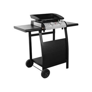 sweeek - Plancha gas 2 branders inox 5kW met trolley