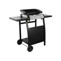 sweeek - Plancha gas 2 branders inox 5kW met trolley