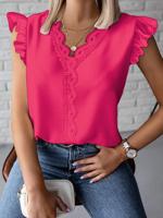 Plain V Neck Casual Shirt - thumbnail