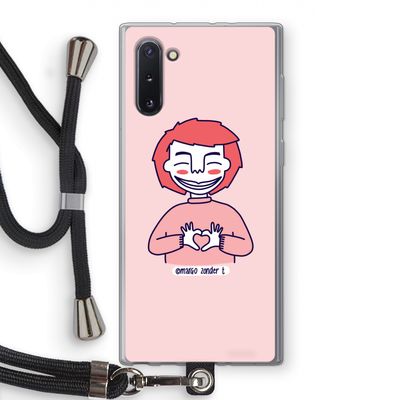 Hartje: Samsung Galaxy Note 10 Transparant Hoesje met koord