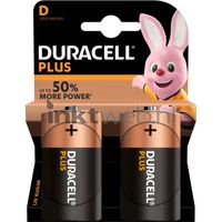 Duracell D Plus 100% 2-pack batterijen - thumbnail