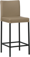 Taupe leren moderne barkruk Break - poot vierkant zwart - Hermes Leer Mocca (taupe leer)