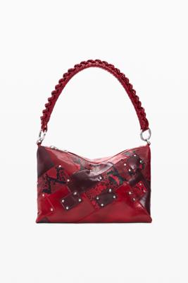 Middelgrote vierkante snake tas - RED - U