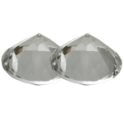 Ostaria Diamanten - 2x - D8 cm - transparant glas - namaak edelstenen - hobby / decoratie