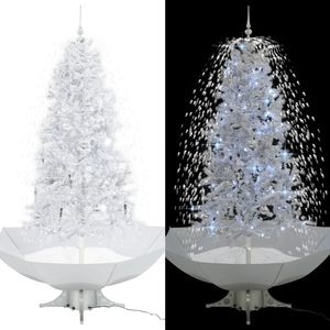 VidaXL Kerstboom sneeuwend met paraplubasis 190 cm wit