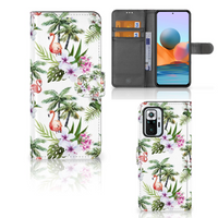 Xiaomi Redmi Note 10 Pro Telefoonhoesje met Pasjes Flamingo Palms - thumbnail