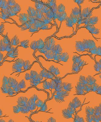 Dutch Wallcoverings Wall Fabric/Bs1 Pine Tree Orange - Oranje