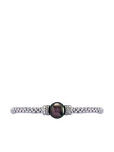 FOPE bracelet Flexible en or blanc 18ct serti de perles noires et de diamants blancs - Argent