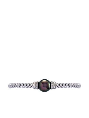 FOPE bracelet Flexible en or blanc 18ct serti de perles noires et de diamants blancs - Argent