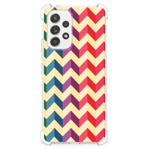 Samsung Galaxy A53 5G Doorzichtige Silicone Hoesje Zigzag Multi Color