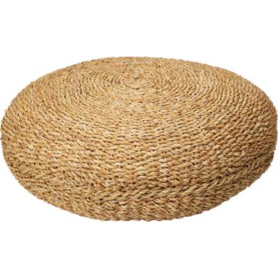Home & Styling Vloerkussen Ibiza - naturel - jute/katoen - 58 x 20 cm - Extra dik grond zitkussen