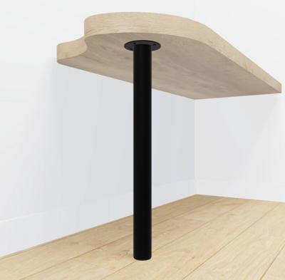 Tafelpoot zwart rond Ø60 mm - per meter