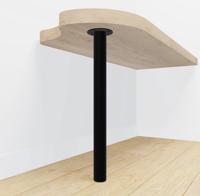 Tafelpoot zwart rond Ø60 mm - per meter