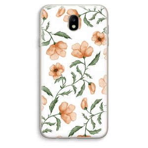 Peachy flowers: Samsung Galaxy J7 (2017) Transparant Hoesje