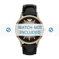 Armani horlogeband AR2467 Leder Zwart 22mm - thumbnail