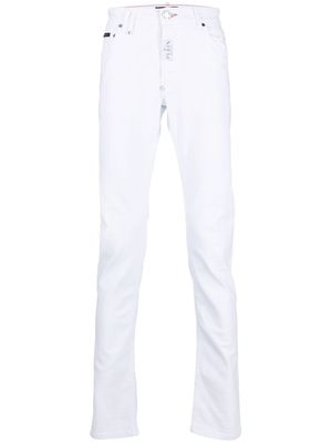 Philipp Plein jean slim à patch logo - Blanc