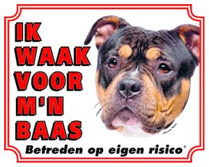 American Bully Waakbord - Ik waak voor mijn baas