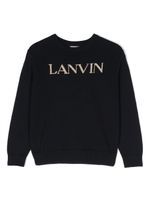 Lanvin Enfant pull à logo en intarsia - Bleu - thumbnail