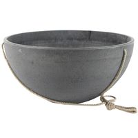 Hangende bloempot/plantenpot schaal van gerecycled kunststof donkergrijs D35 en H17 cm